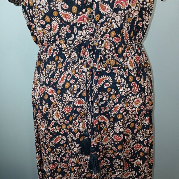 WOMENS KATE AND SAM MAXI LENGTH PAISLEY DRESS, BOHO, SHORT SLEEVE, SIZE SMALL - Picture 8 of 8